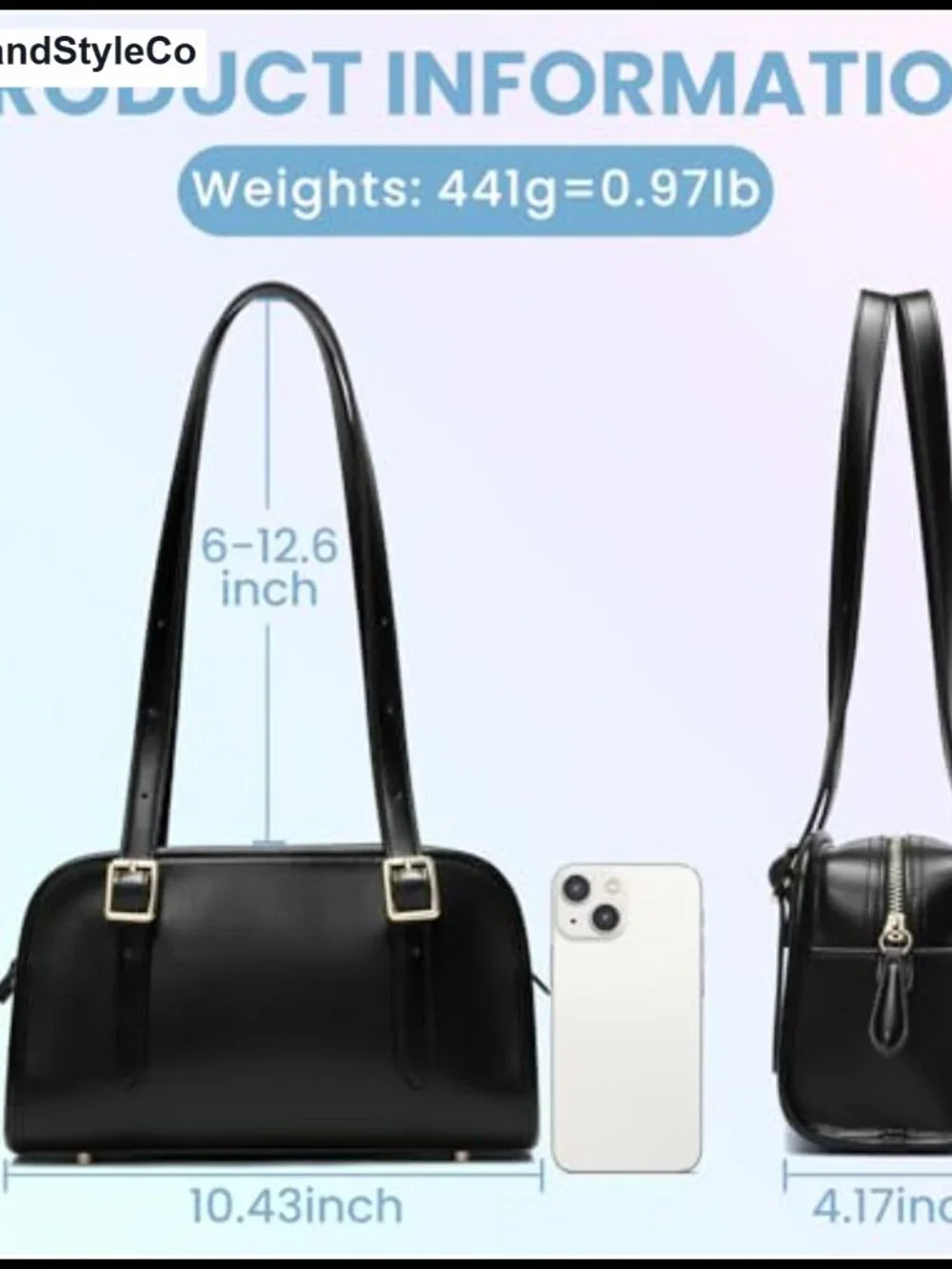 Keyli Leather Hobo Shoulder Bag with Adjustable Strap, Large Capacity Handbag